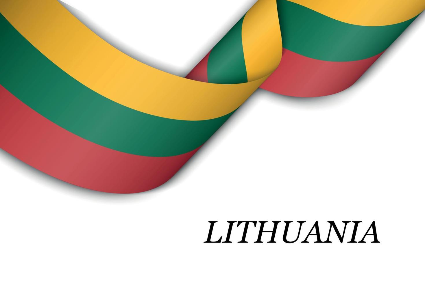 Waving ribbon or banner with flag of Lithuania vector