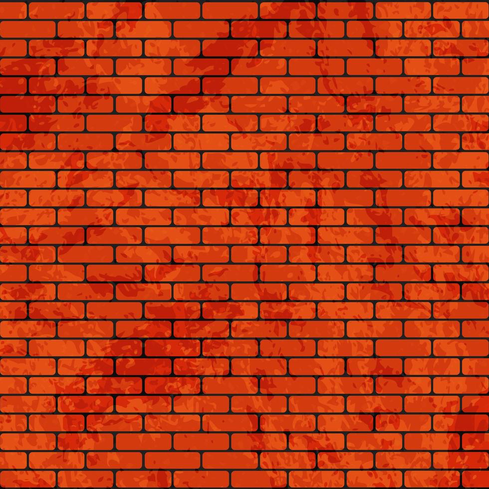 Background texture old red brickwork, peeling paint - Vector