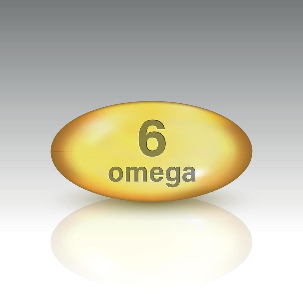 Omega 6. vitamin drop pill Template for your design vector