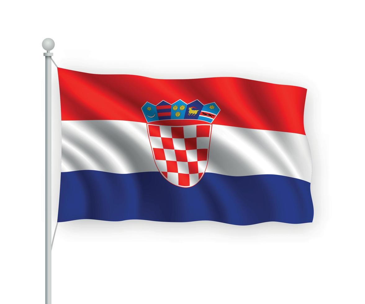 3d waving flag Croatia Isolated on white background. vector