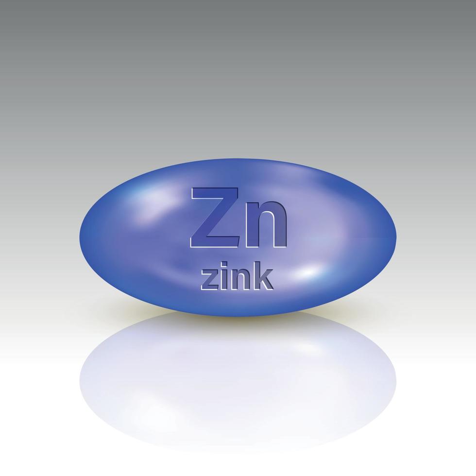 Zinc icon. mineral drop pill capsule. Template for your design vector