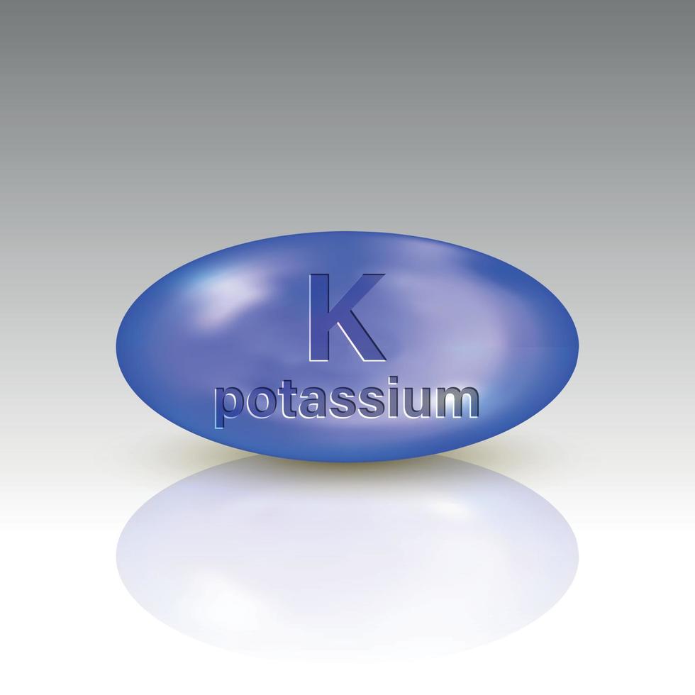 Potassium icon. mineral drop pill capsule. Template for your design vector