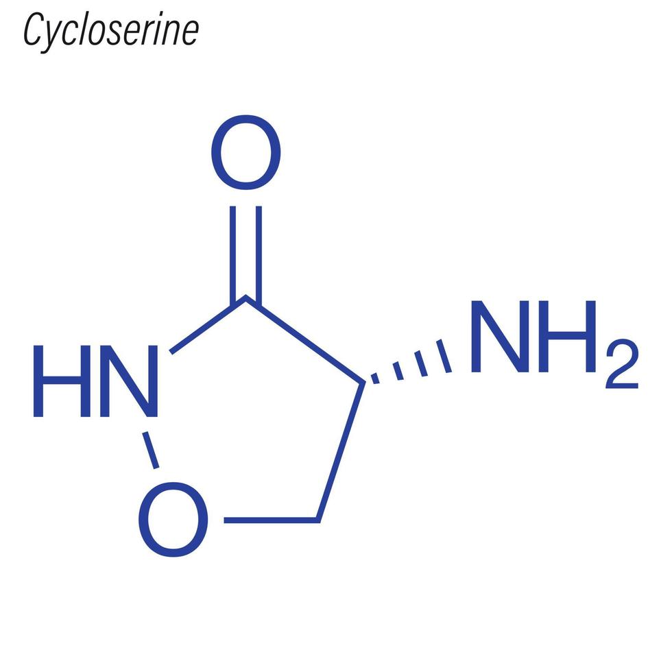Vector Skeletal formula of Cycloserine. Drug chemical molecule.