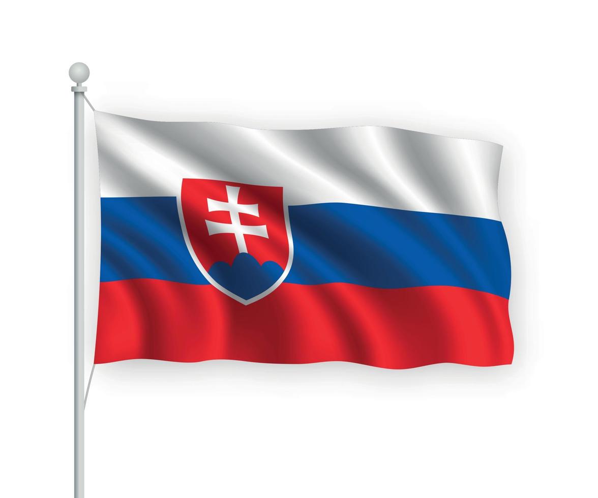 3d waving flag Slovakia Isolated on white background. vector