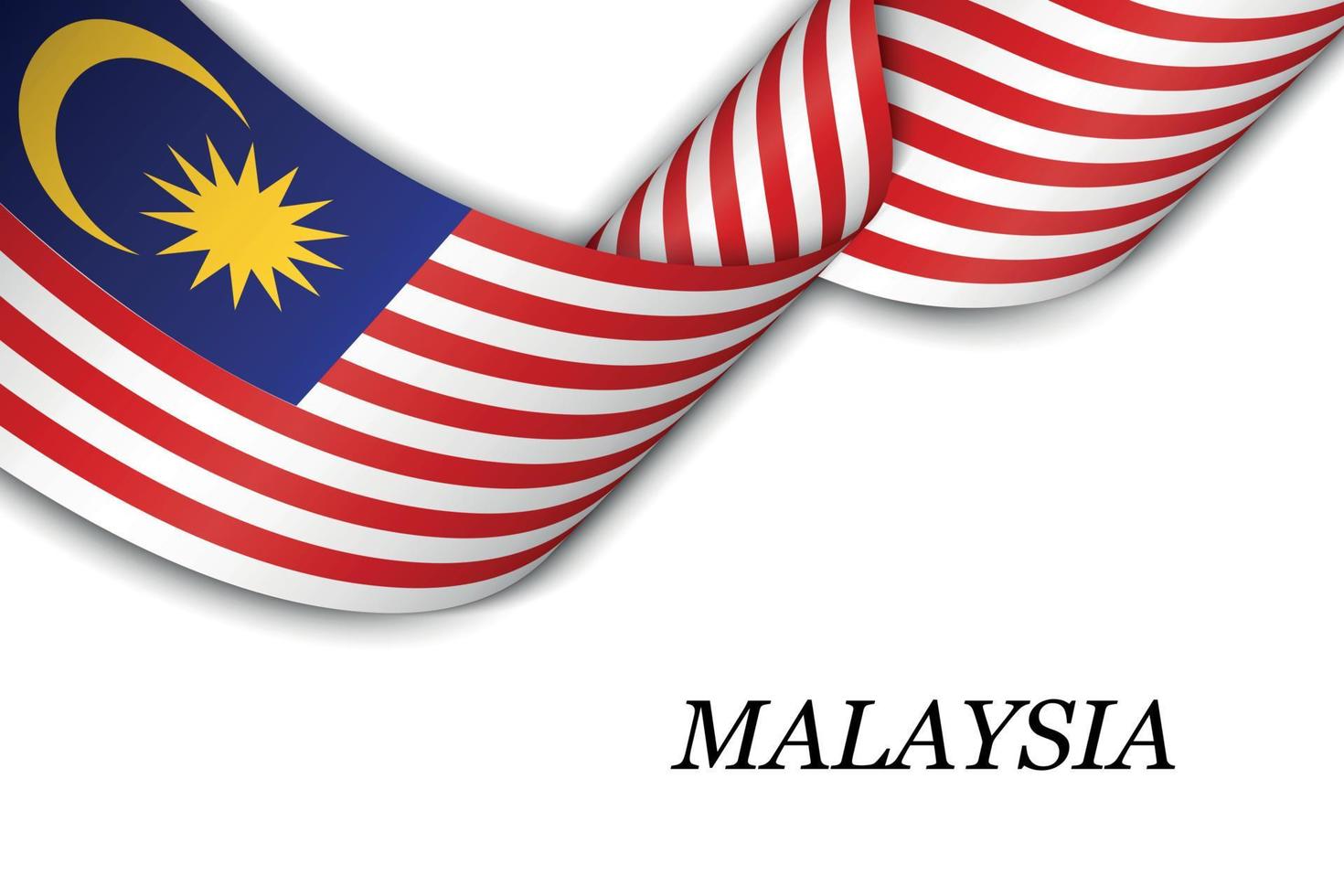 cinta ondeante o pancarta con bandera de malasia vector
