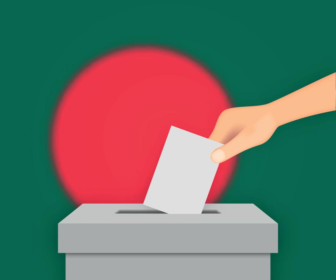 Bangladesh election banner background. Ballot Box with blurred f Template for your design vector