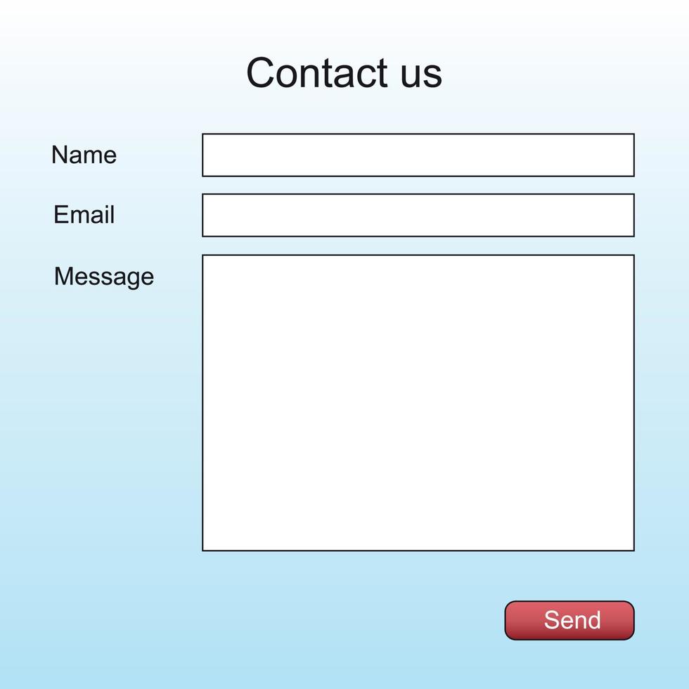 Contact form page blanc interface template for website for your design vector