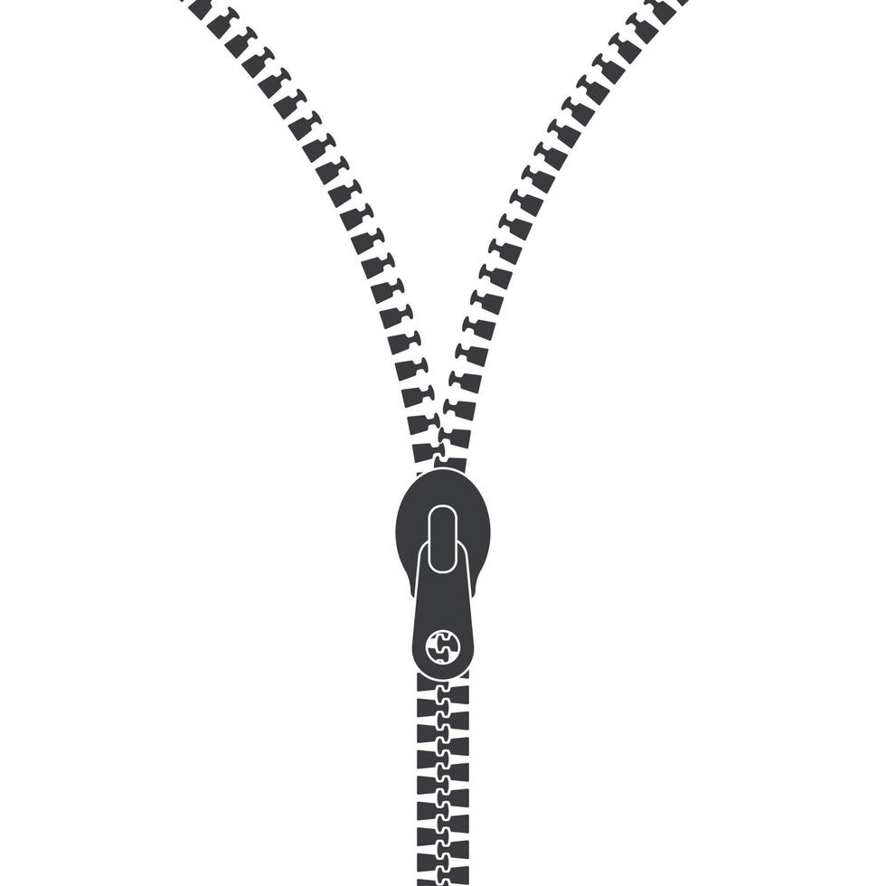 Open Zipper minimal logo. Zip iicon for your design vector