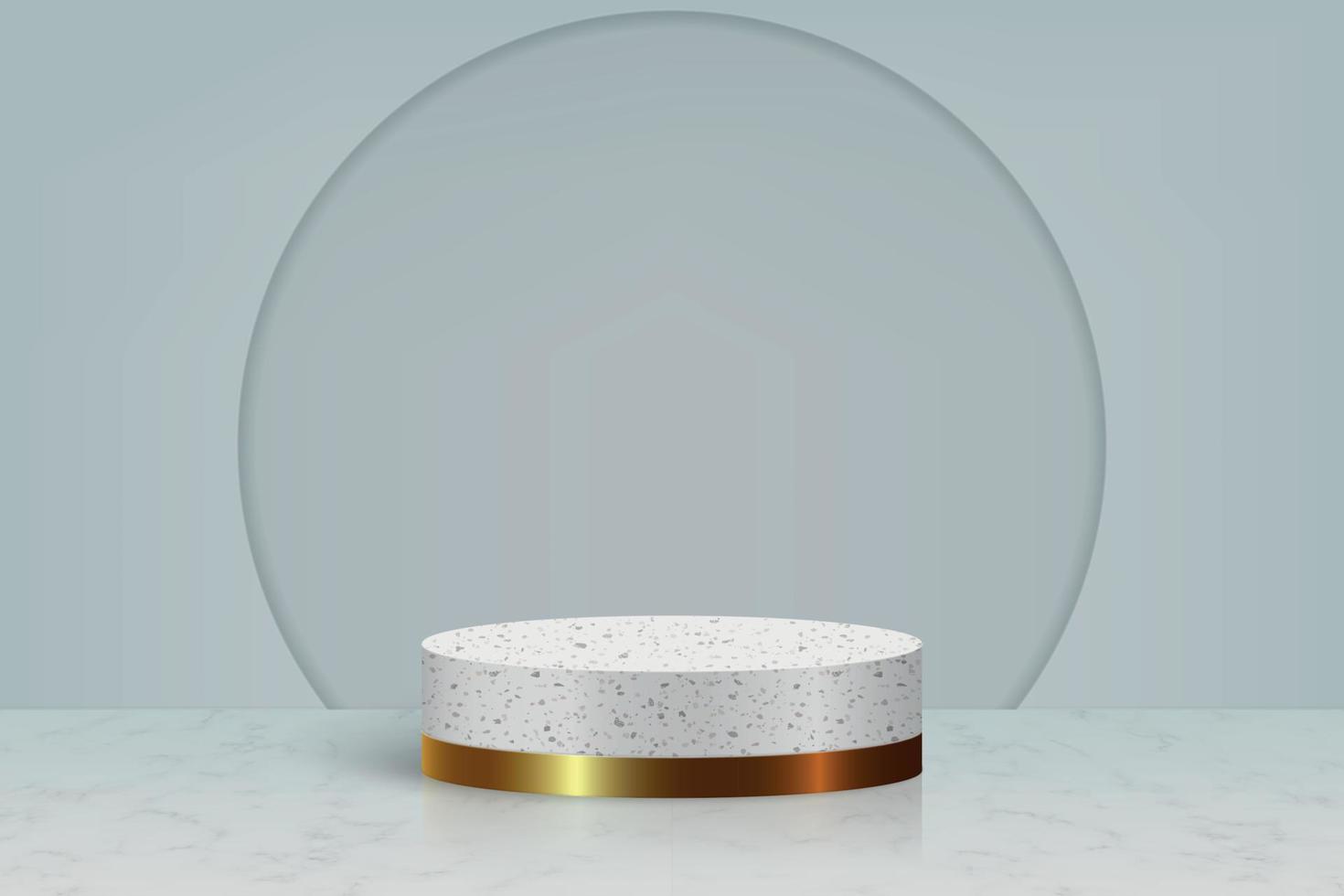 3d minimal scene with gold marble stone podium, Cosmetic product Template for your design vector