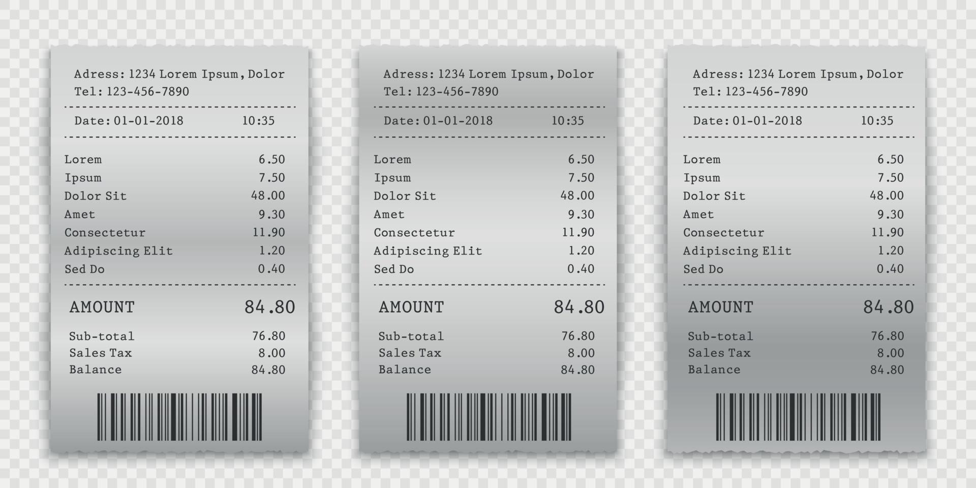 set blank paper check Template for your design vector