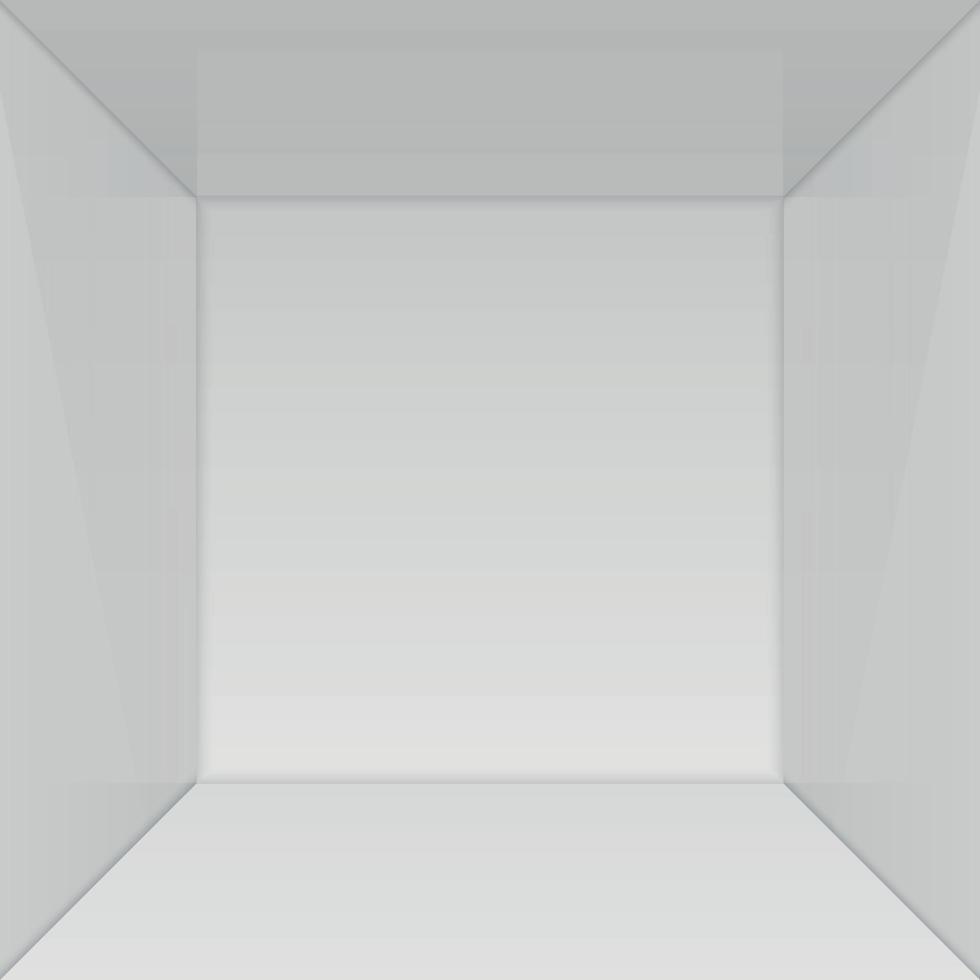 Empty show room with square corner. for your design vector