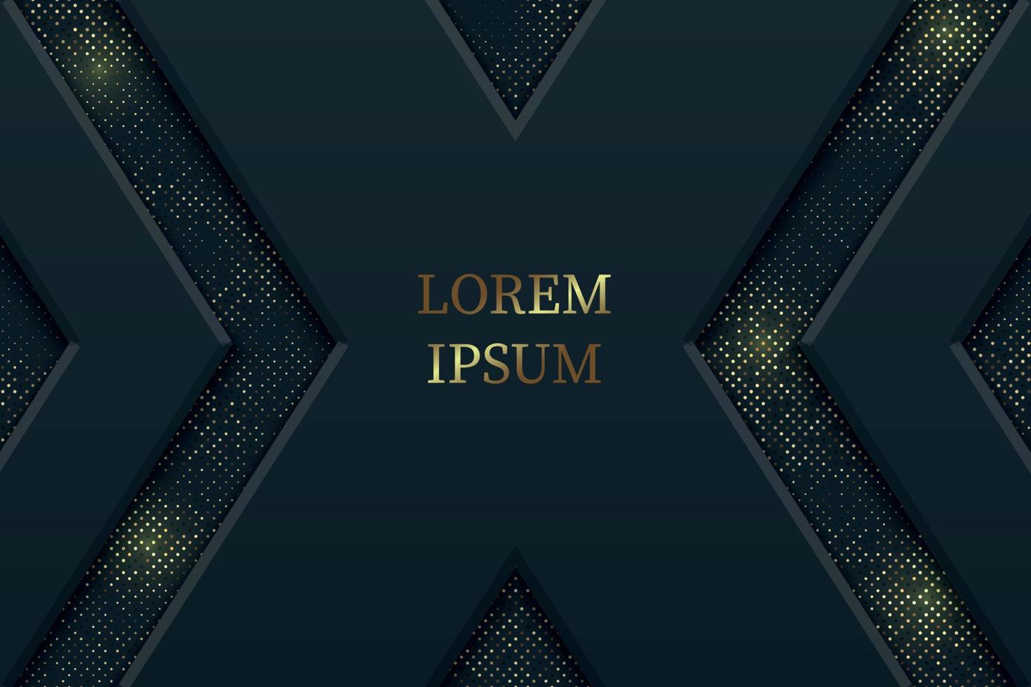 Geometric black luxury background with gold elements, cut paper vector