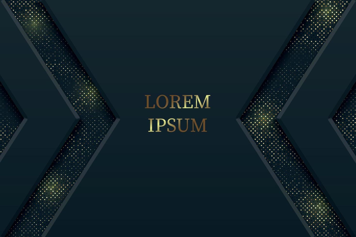 Geometric black luxury background with gold elements, cut paper vector
