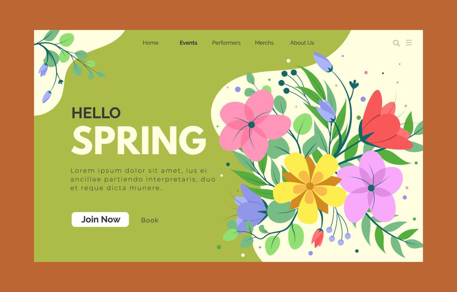 página de inicio de primavera floral vector