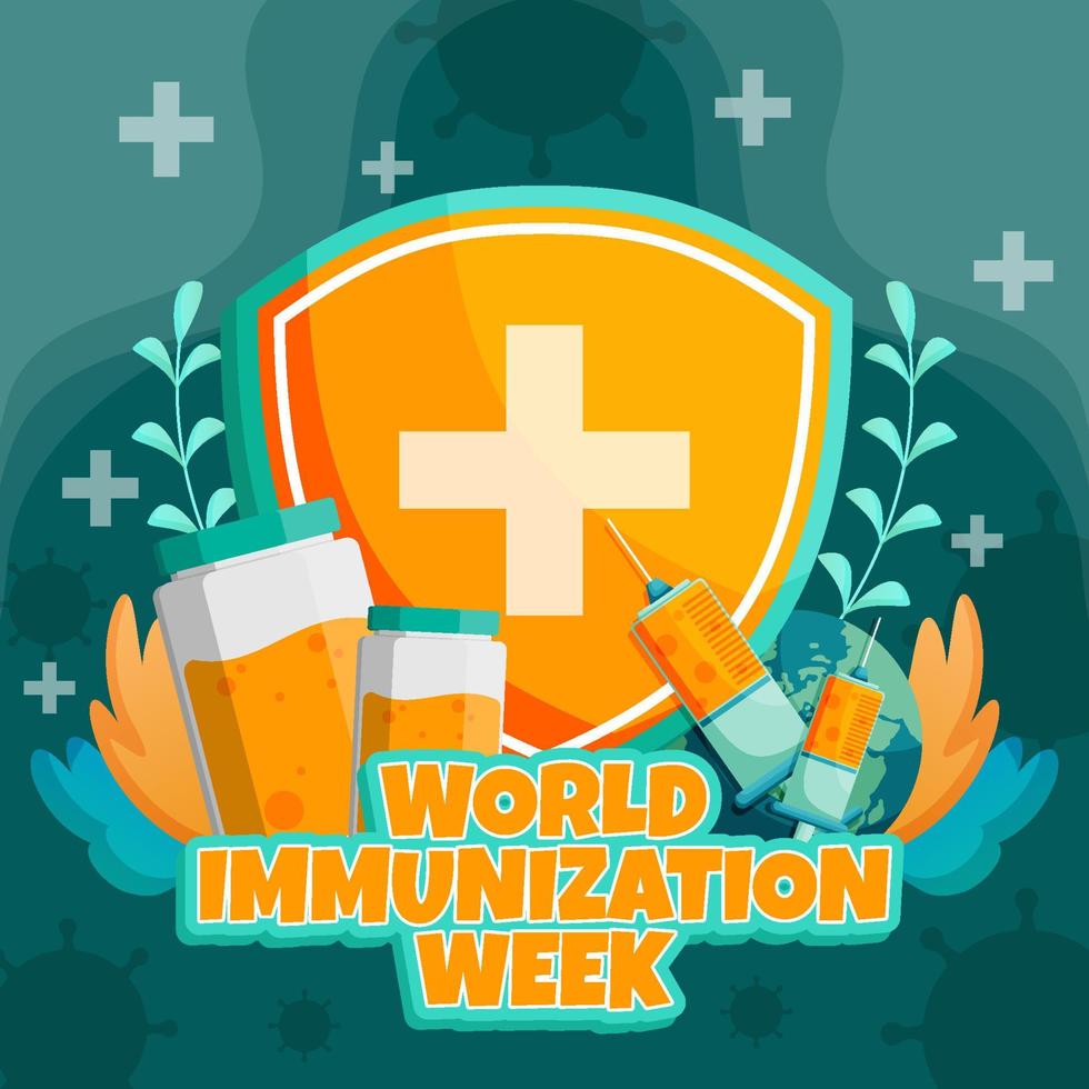 World Immunization Week Background vector