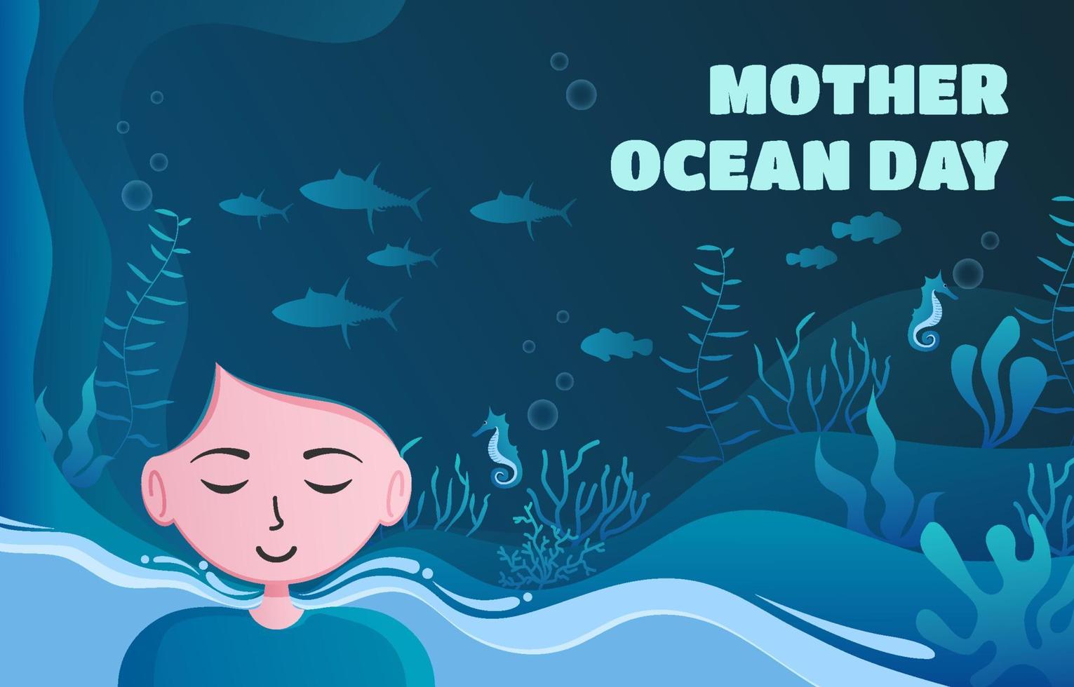 Mother Ocean Day Background vector