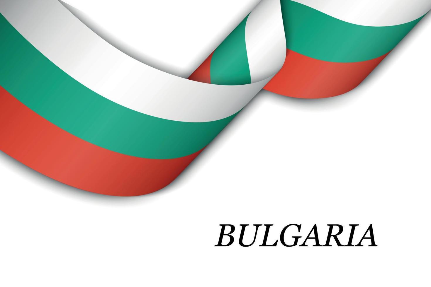 Waving ribbon or banner with flag of Bulgaria vector