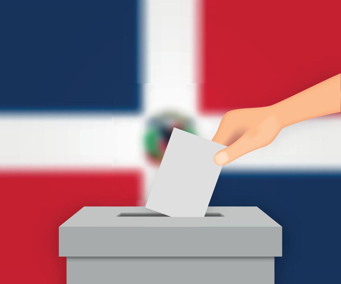 Dominican Republic election banner background. Ballot Box with b Template for your design vector