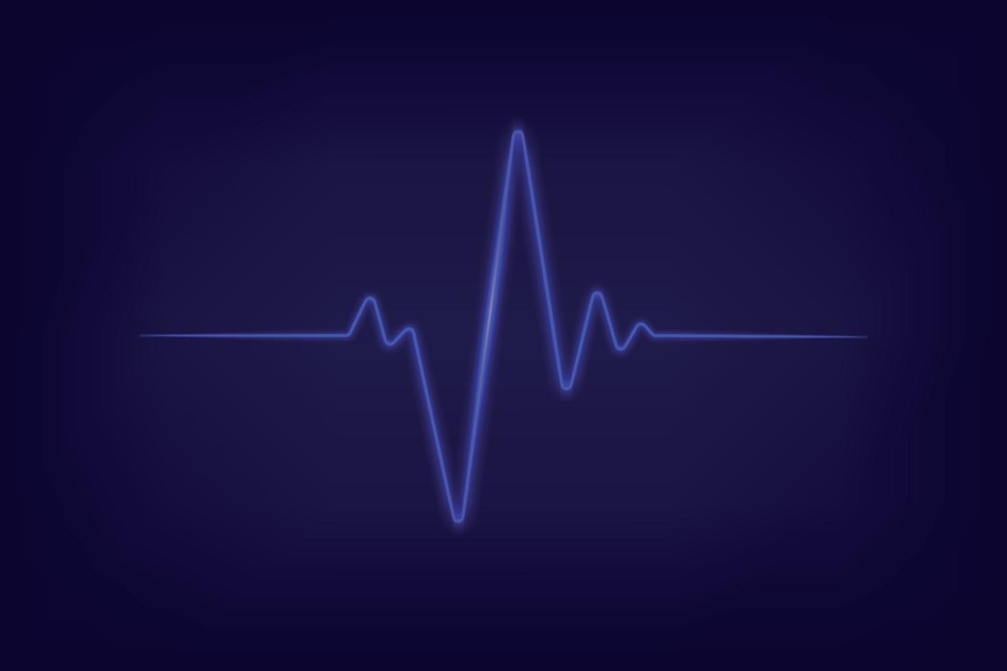 Heartbeat neon light effect. Ecg heart pulse Template for your design vector
