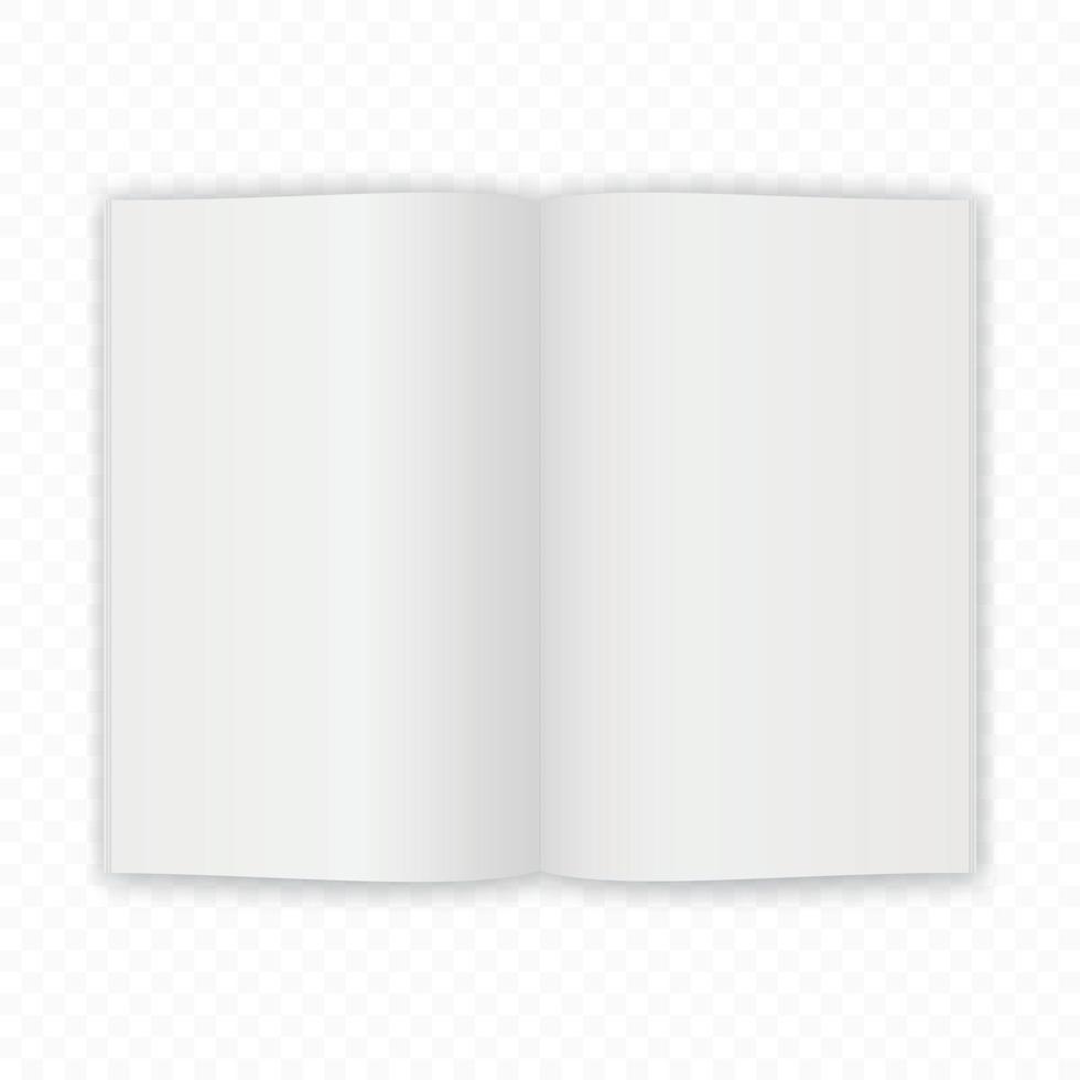 Open magazine or book white blank pages. Template for brochure d for your design vector