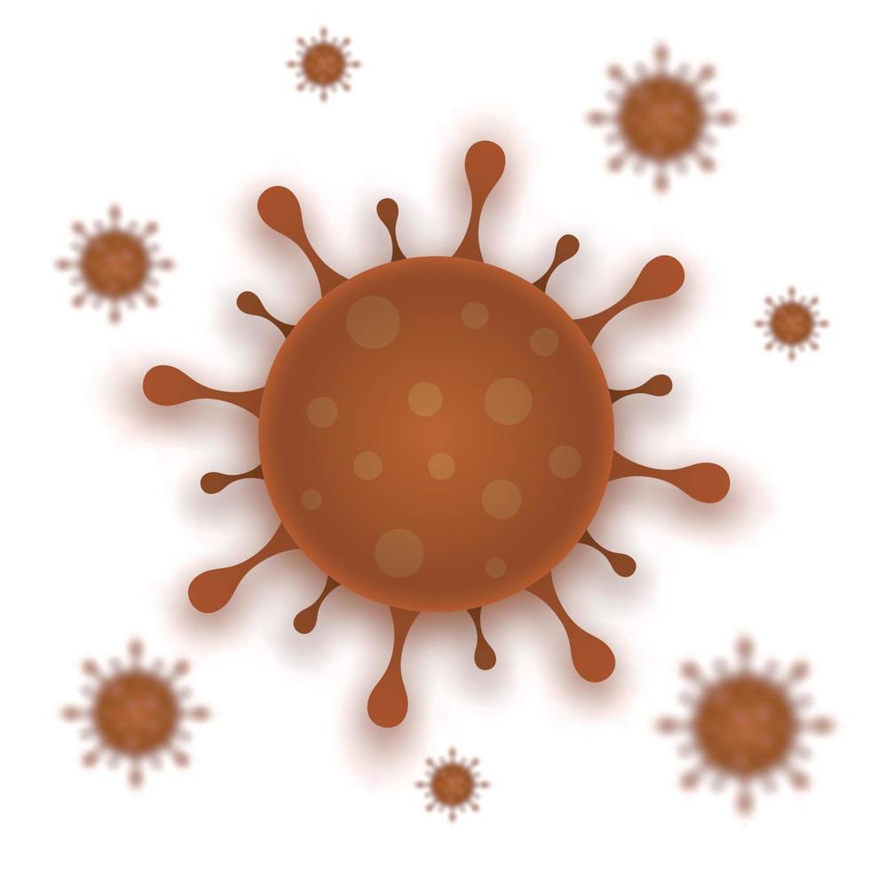 vector coronavirus 2019 icono ncov, virus humano aislado para su diseño