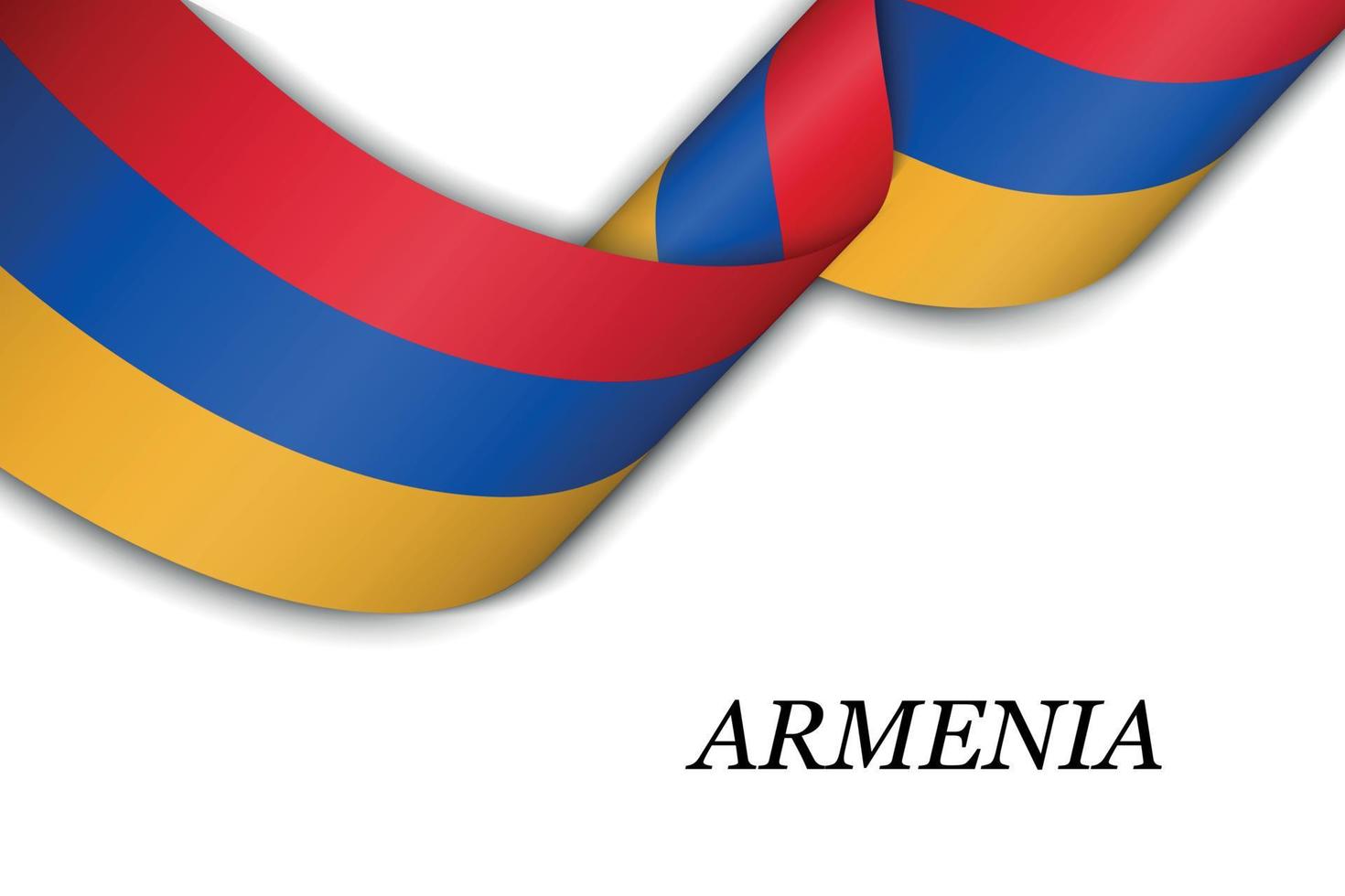 cinta ondeante o pancarta con bandera de armenia vector