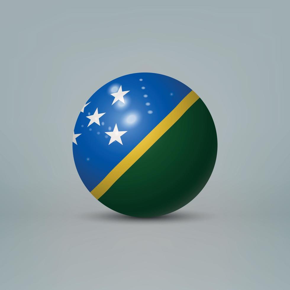 3d realistic glossy plastic ball or sphere with flag of Solomon vector