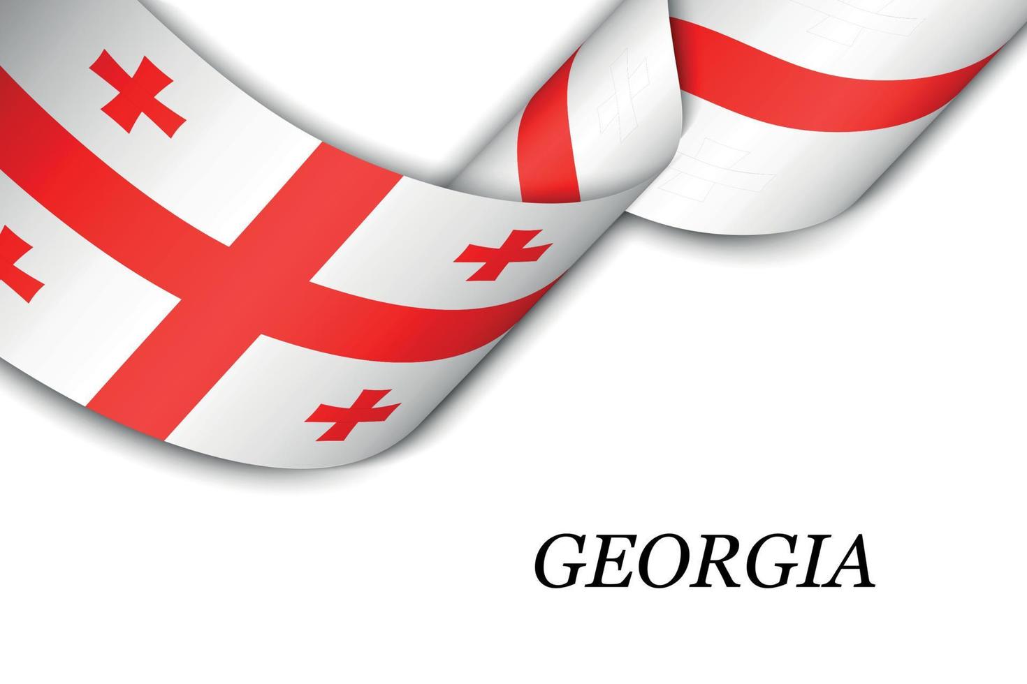 Waving ribbon or banner with flag of Georgia vector