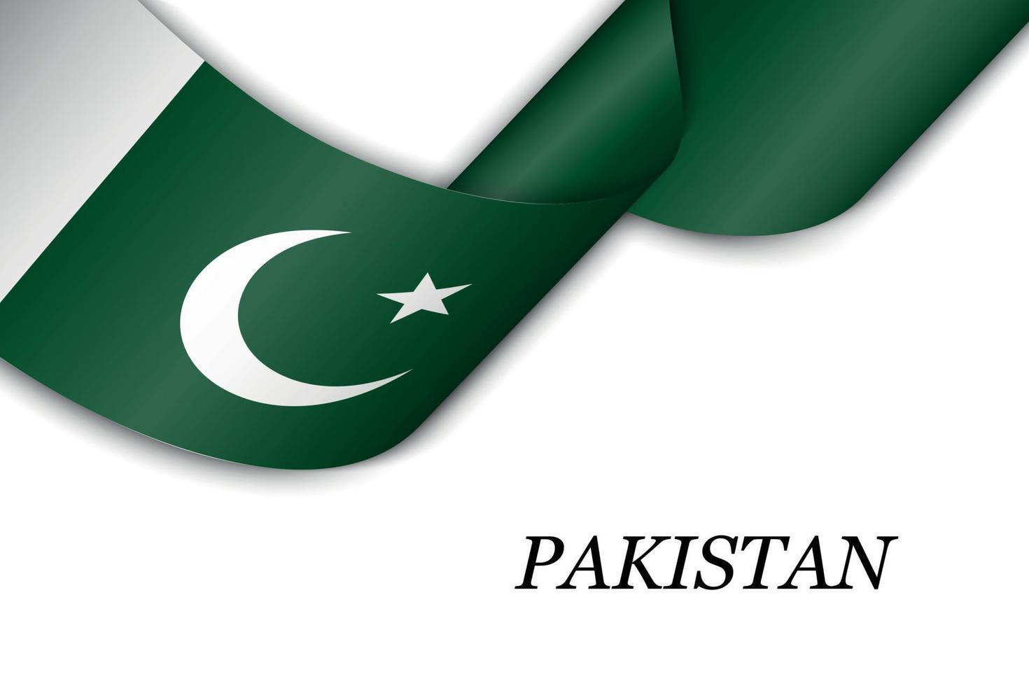 Waving ribbon or banner with flag of Pakistan vector