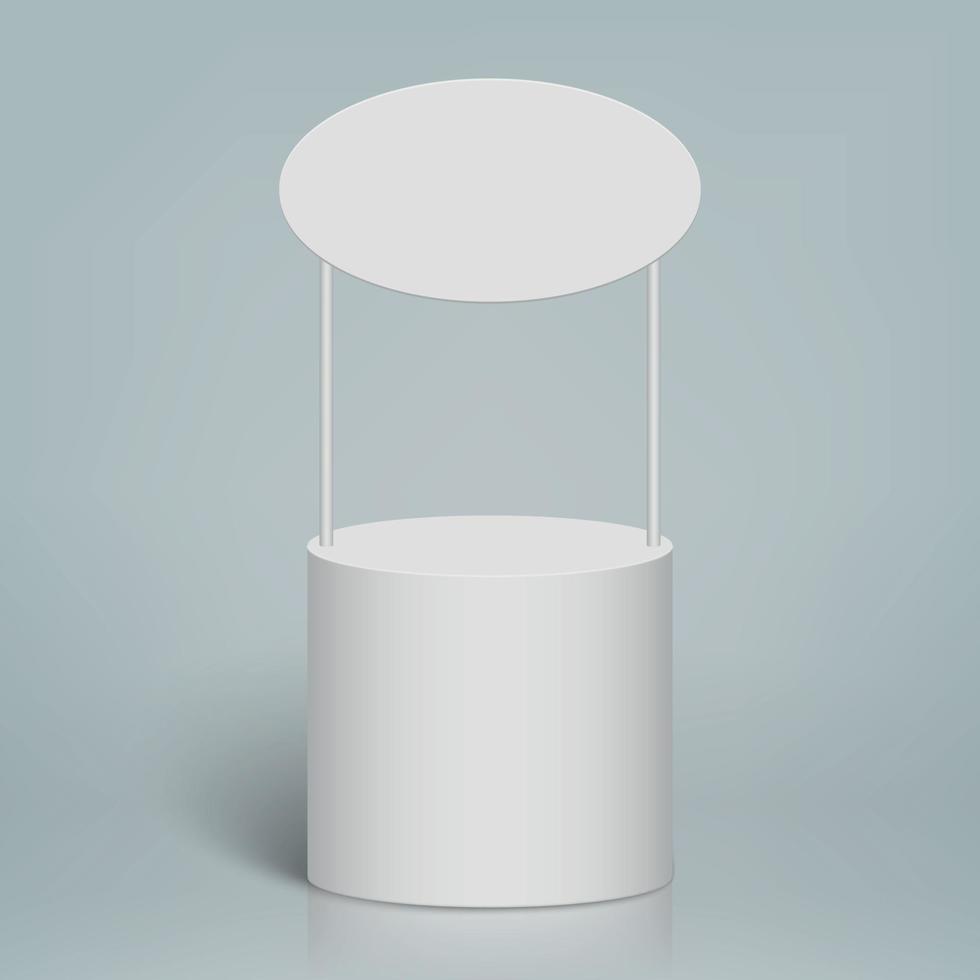 blank trade show booth. Round promo stand for your design vector