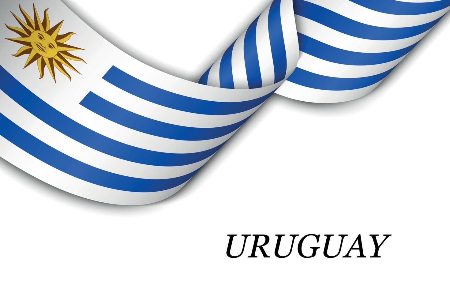 cinta ondeante o pancarta con bandera de uruguay vector