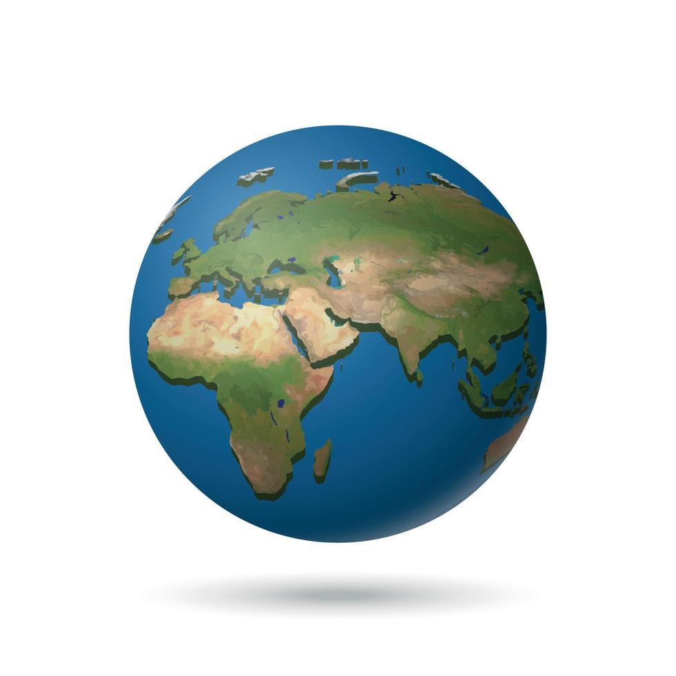 earth planet relief globe isolated in white for your design vector