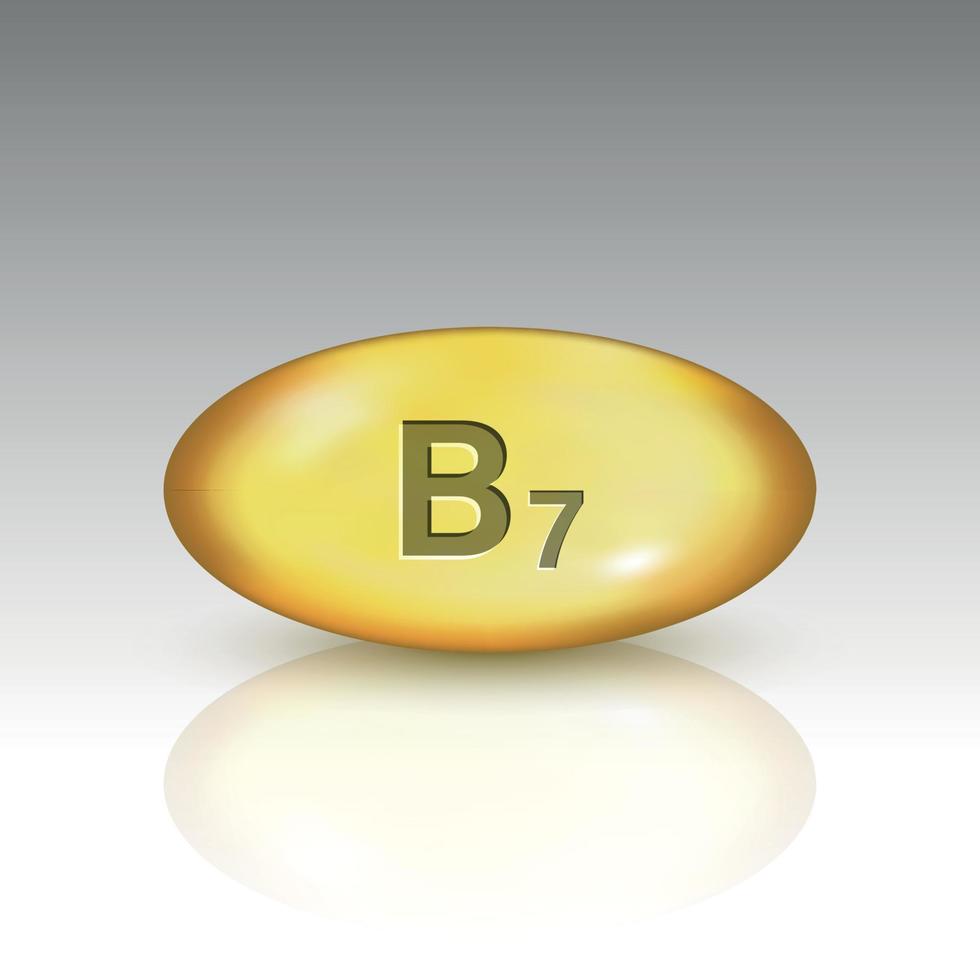 vitamina b7. plantilla de píldora de gota de vitamina para su diseño vector