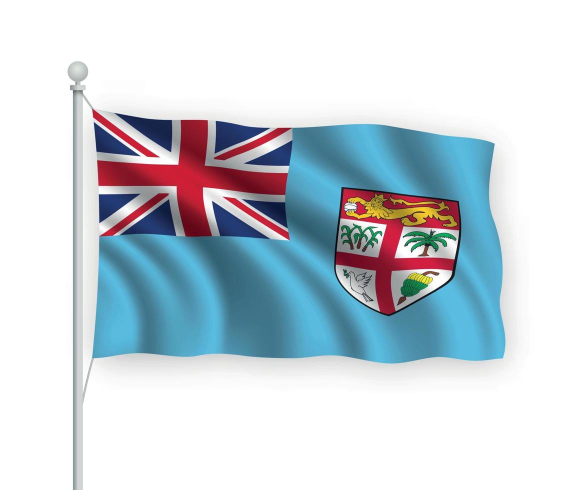 3d waving flag Fiji Isolated on white background. vector