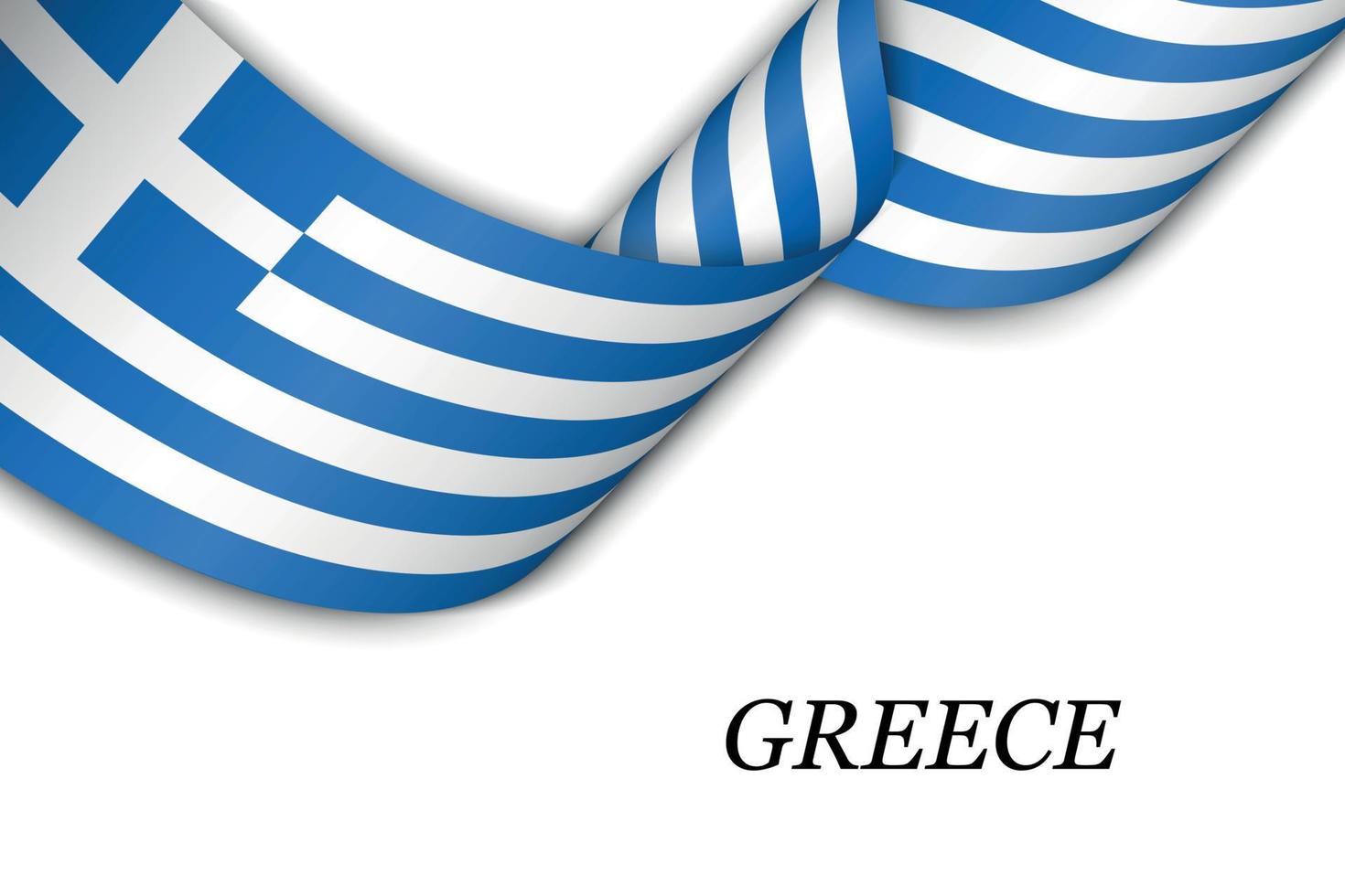 Waving ribbon or banner with flag of Greece vector