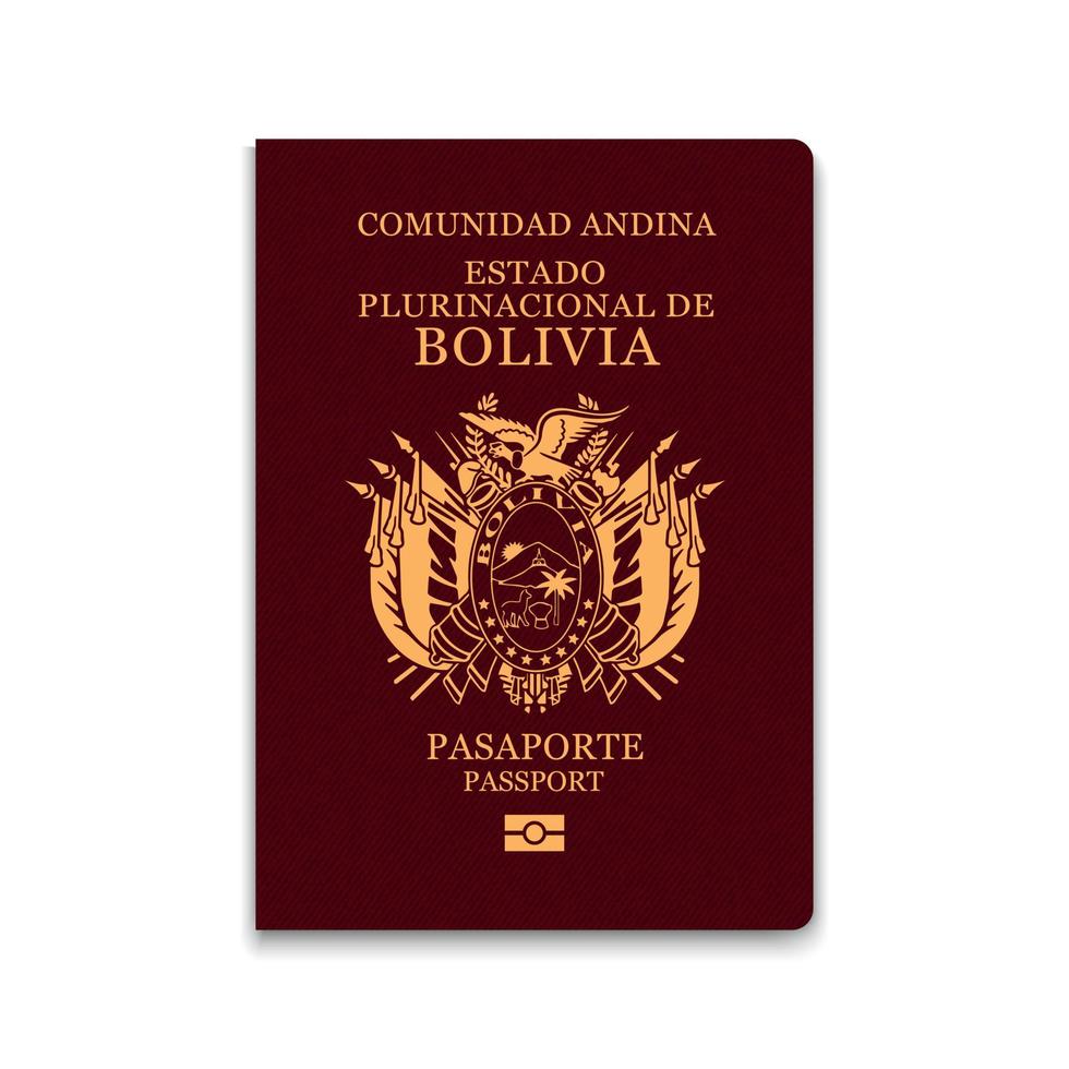 pasaporte de bolivia plantilla de identificación de ciudadano. para tu diseño vector