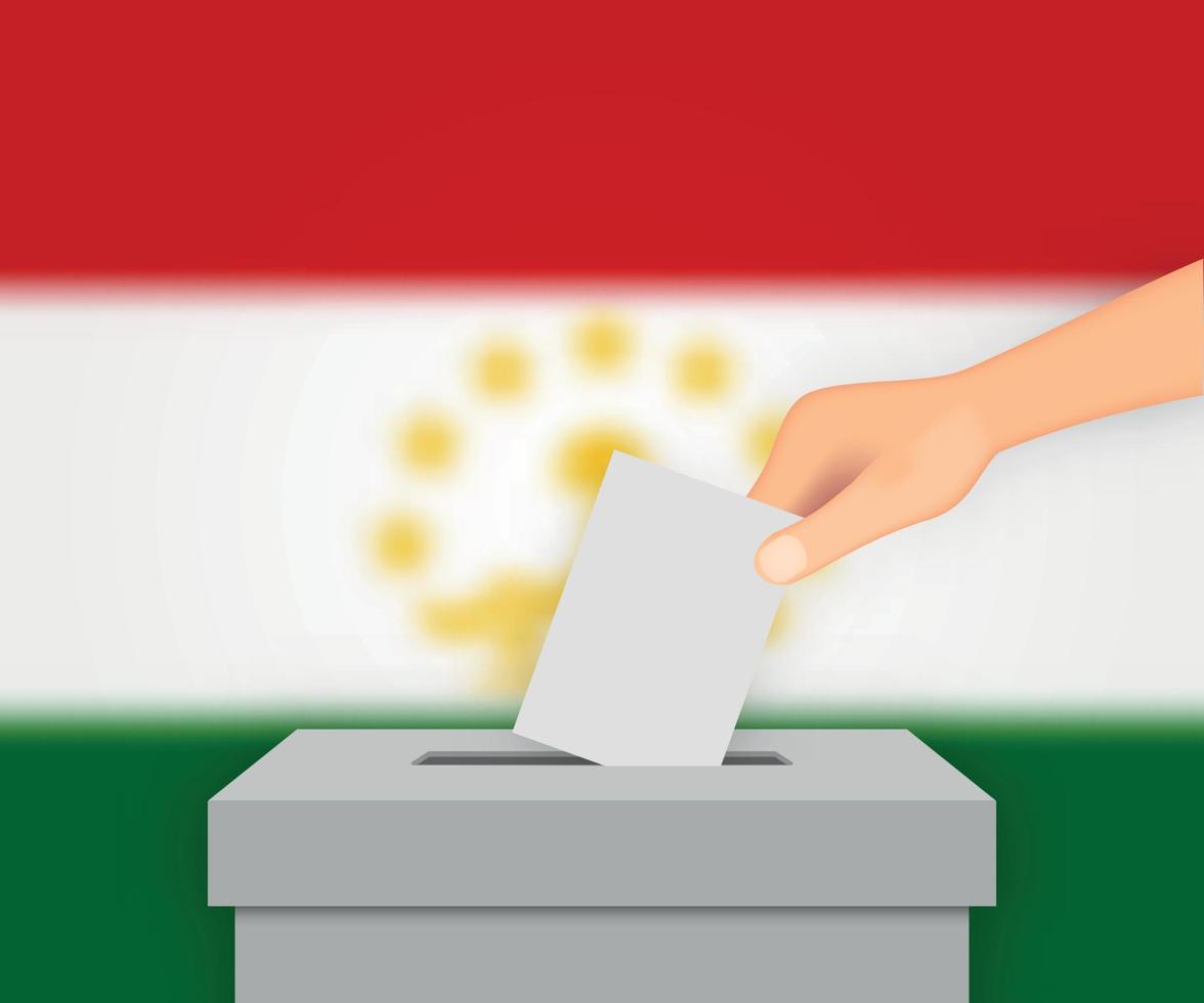 fondo de la bandera electoral de tayikistán. plantilla para su diseño vector