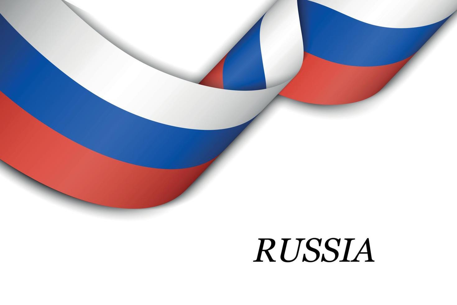 Waving ribbon or banner with flag of Russia vector
