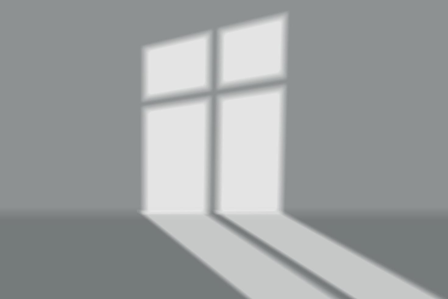 Window light shadow on grey wall Template for your design vector