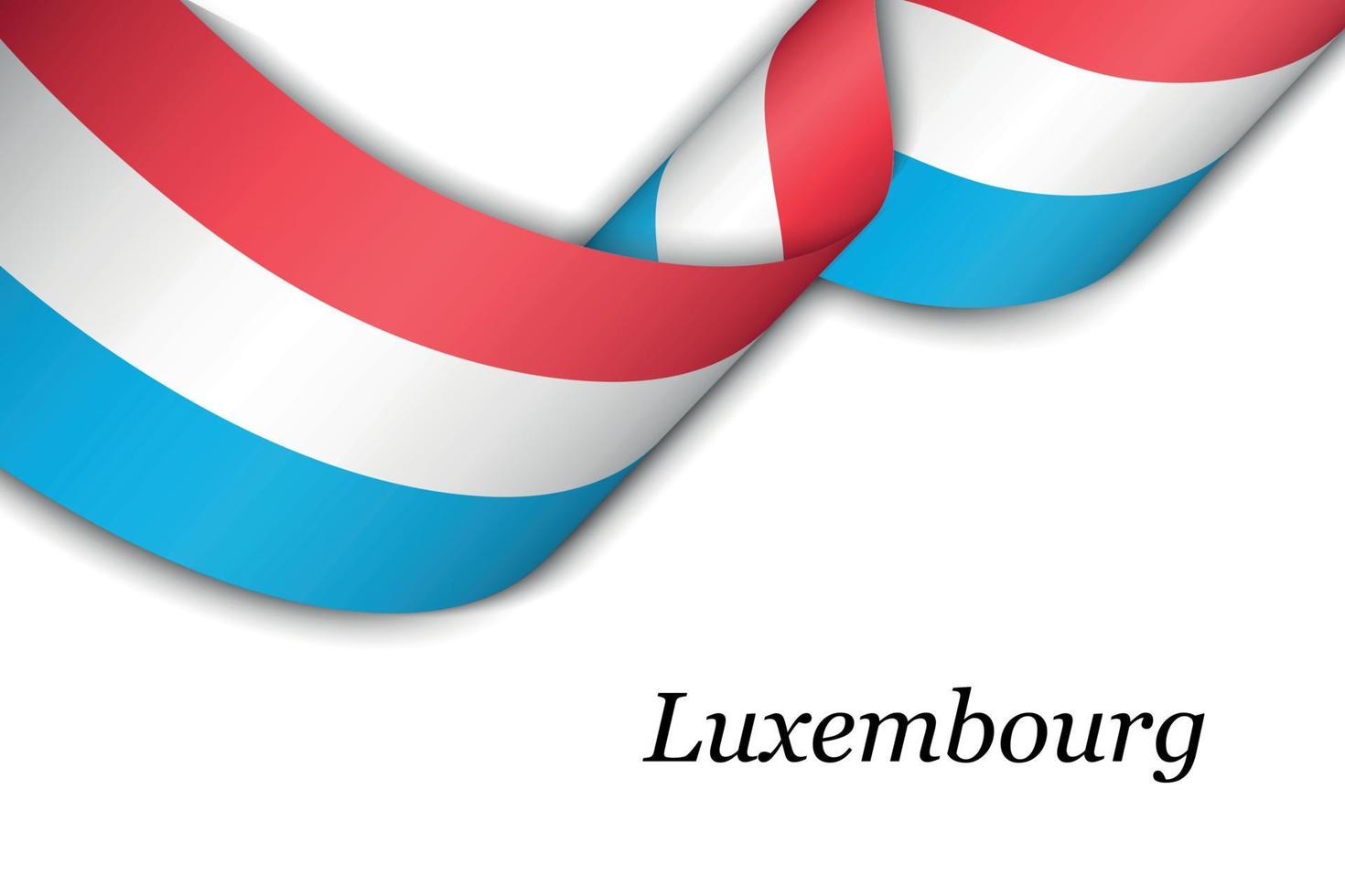 Waving ribbon or banner with flag of Luxembourg vector