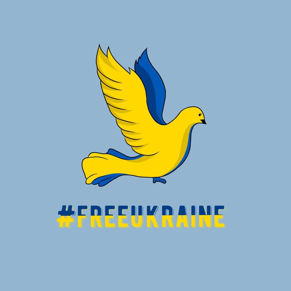 gráfico vectorial de ilustración del símbolo de paz, pájaro paloma, ucrania libre, adecuado para fondo, pancarta, etc. vector