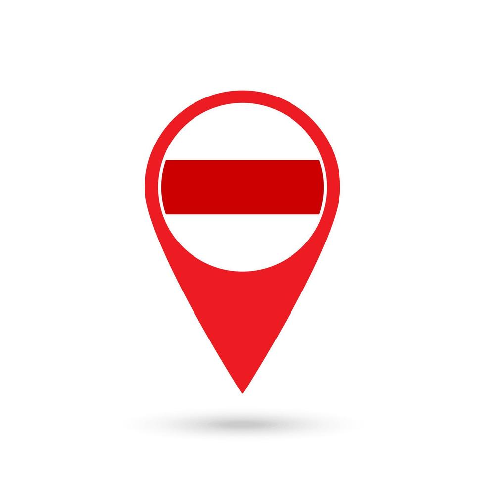 Map pointer with contry Belarus. Belarus flag. Vector illustration.