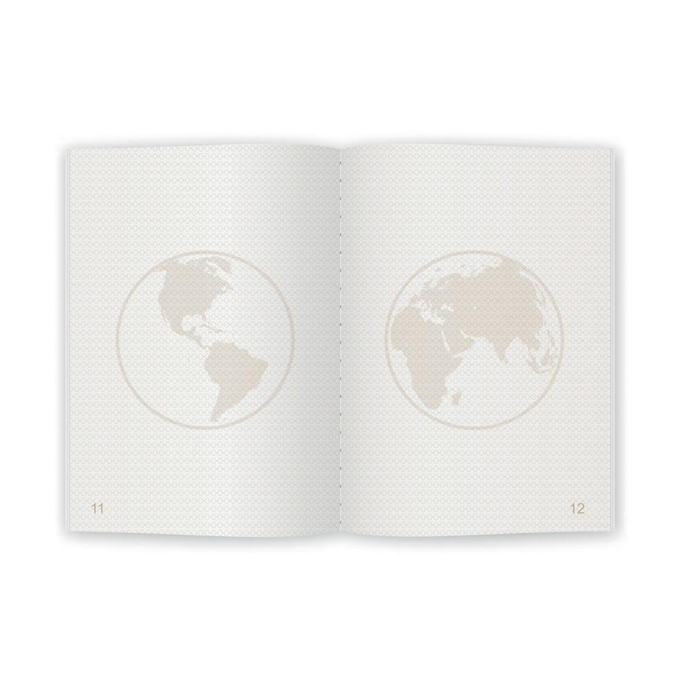 passport blank pages for stamps. empty passport with watermark for your design vector
