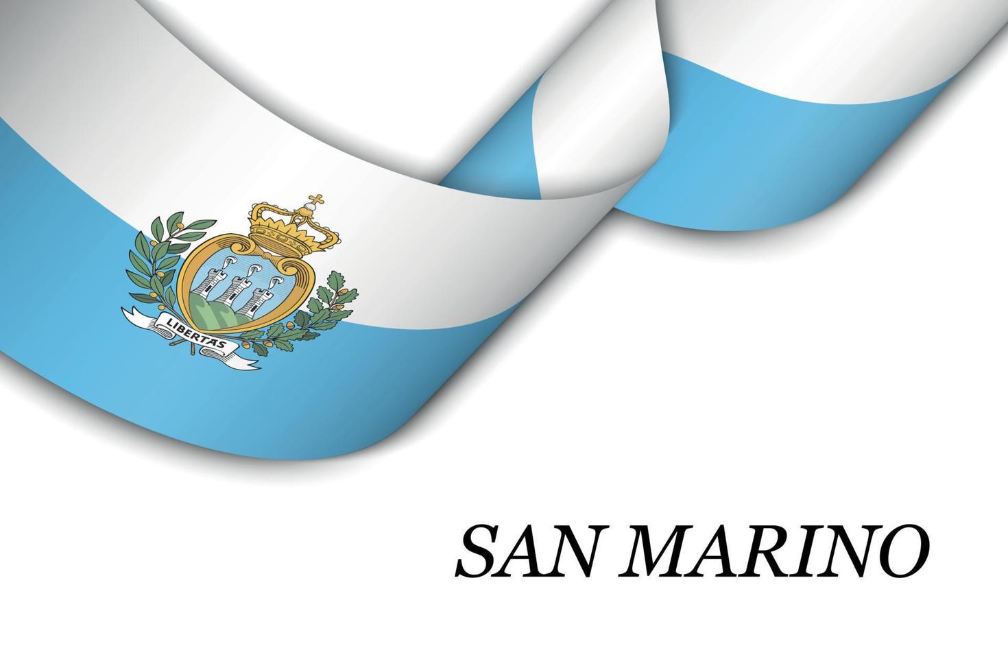 cinta ondeante o pancarta con bandera de san marino vector