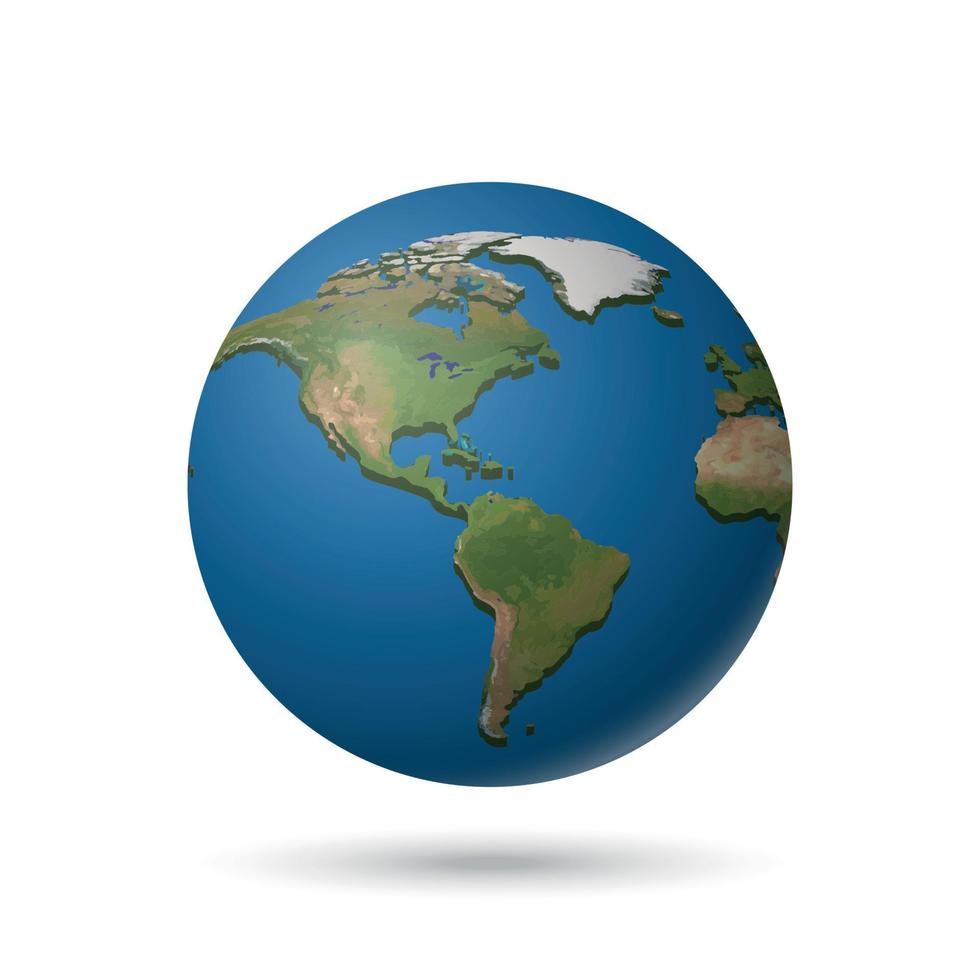 earth planet relief globe isolated in white for your design vector