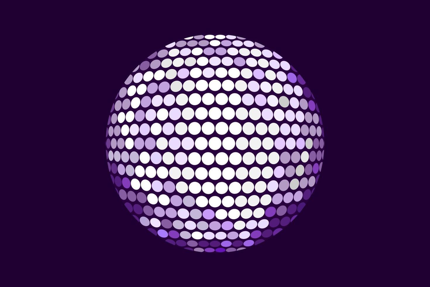 Modern disco ball made of bright dots. vector illustration