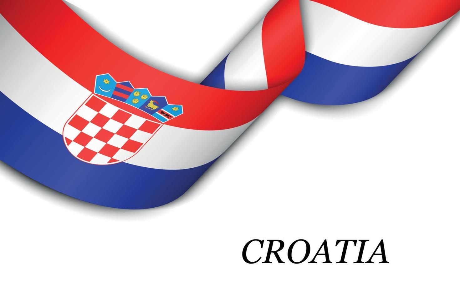 Waving ribbon or banner with flag of Croatia vector
