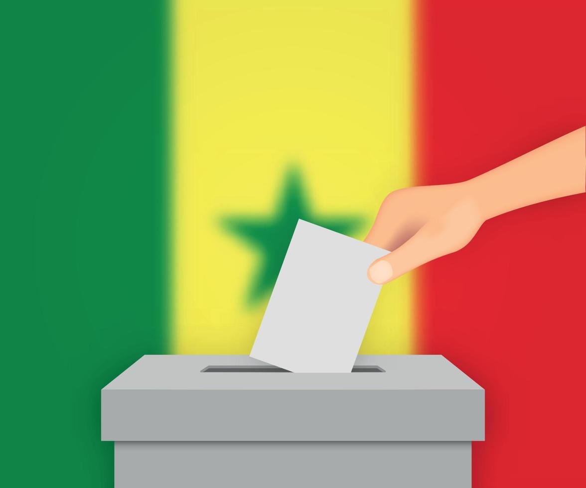 fondo de la bandera electoral de senegal. plantilla para su diseño vector