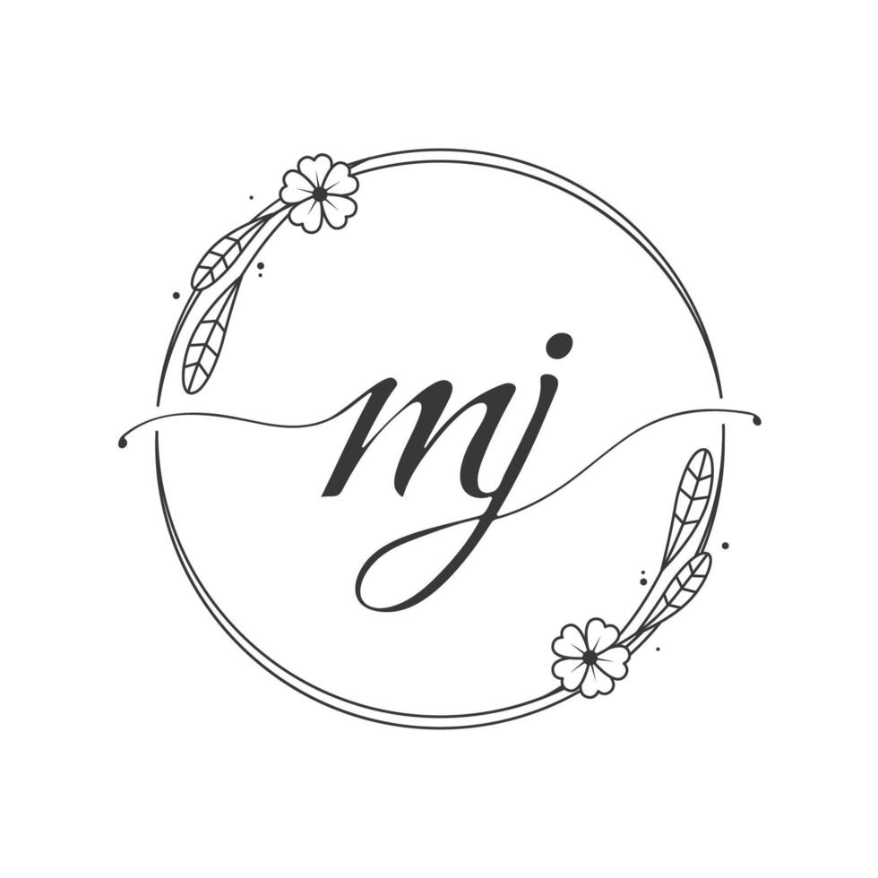 Decorative luxury floral frame wedding logo vector