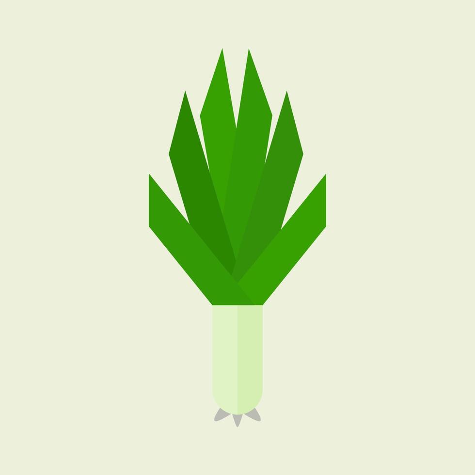 scallion green onion flat design. Healthy food vector illustration. Organic meal concept. Chinese Food and Restaurant Icon-Set. Suitable for Web Design, Logo, App, and Upscale Your Business.